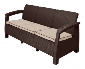 Диван Yalta Premium Sofa 3 Set (Ялта) шоколадный (+подушки под спину) в Нефтекамске - neftekamsk.mebel-74.com | фото