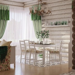 Комлект Вествик обеденный стол и четыре стула, массив сосны, цвет белый в Нефтекамске - neftekamsk.mebel-74.com | фото
