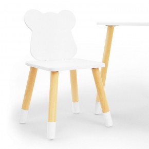 Комплект детской мебели стол и два стула Мишутка (Белый/Белый/Береза) в Нефтекамске - neftekamsk.mebel-74.com | фото