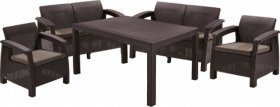 Комплект мебели Корфу Фиеста (Corfu fiesta set) коричневый в Нефтекамске - neftekamsk.mebel-74.com | фото