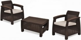 Комплект мебели Корфу Уикенд (Corfu Weekend) коричневый - серо-бежевый * в Нефтекамске - neftekamsk.mebel-74.com | фото