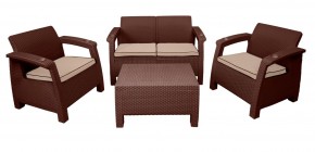 Комплект уличной мебели Yalta Premium Terrace Set (Ялта) шоколадый (+подушки под спину) в Нефтекамске - neftekamsk.mebel-74.com | фото