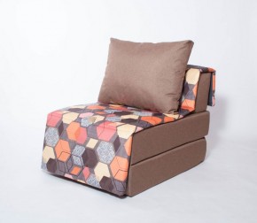 Кресло-кровать бескаркасное Харви (коричневый-геометрия браун) в Нефтекамске - neftekamsk.mebel-74.com | фото