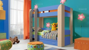 Кровать детская 2-х ярусная Юниор-6 с ящиком ЛДСП (800*1900) в Нефтекамске - neftekamsk.mebel-74.com | фото