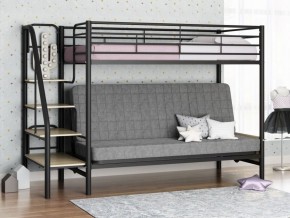 Кровать двухъярусная с диваном "Мадлен-3" (Черный/Серый) в Нефтекамске - neftekamsk.mebel-74.com | фото