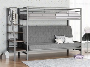 Кровать двухъярусная с диваном "Мадлен-3" (Серый/Серый) в Нефтекамске - neftekamsk.mebel-74.com | фото