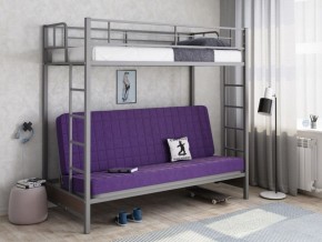 Кровать двухъярусная с диваном "Мадлен" (Серый/Фиолетовый) в Нефтекамске - neftekamsk.mebel-74.com | фото