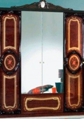 Шкаф 4-х дверный с зеркалами (01.144) Роза (могано) в Нефтекамске - neftekamsk.mebel-74.com | фото